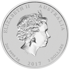 Strieborná investičná minca Rok Kohúta 2 Oz | Lunar II | 2017