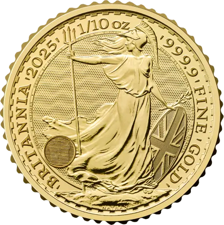 Zlatá investiční mince Britannia 1/10 Oz | Charles III | 2025