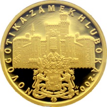 Gold coin 2000 CZK Novogotika zámek Hluboká | 2004 | Proof