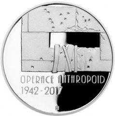 Strieborná minca 200 Kč Operace Anthropoid | 2017 | Proof