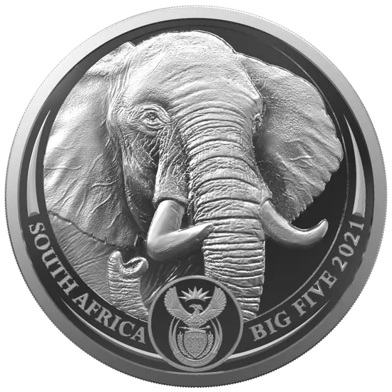Stříbrná investiční mince Slon 1 Oz | Big Five II | 2021