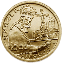 Zlatá mince 1000 Kč Založení hradu Karlštejna v r. 1348 | 1998 | Proof