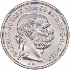 Strieborná minca 5 korona Františka Jozefa I. | Uhorská razba | 1908