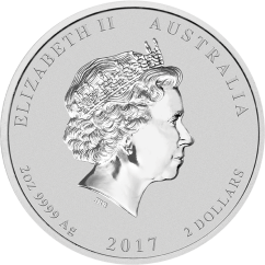 Stříbrná investiční mince Rok Kohouta 2 Oz | Lunar II | 2017