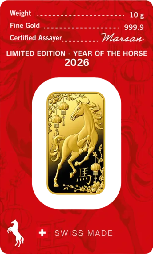 10g Argor-Heraeus | A Ló éve | 2026 | aranylap