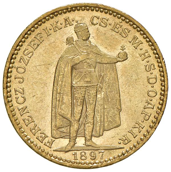Zlatá mince 20 Korona Františka Josefa I. | Uherská ražba | 1897