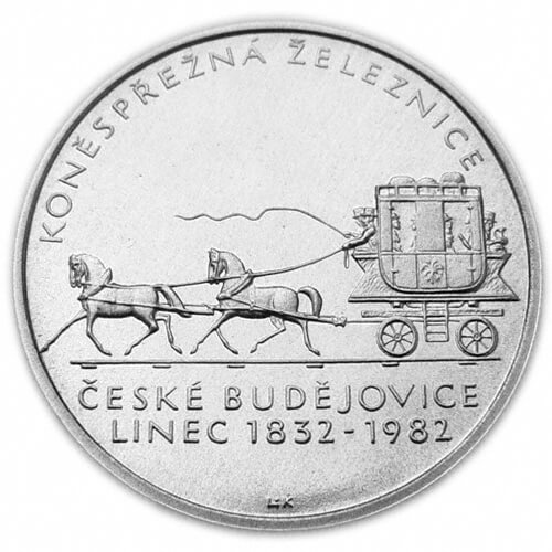 Srebrna Moneta 100 Kčs Koněspřežná železnice | 1982 | Standard