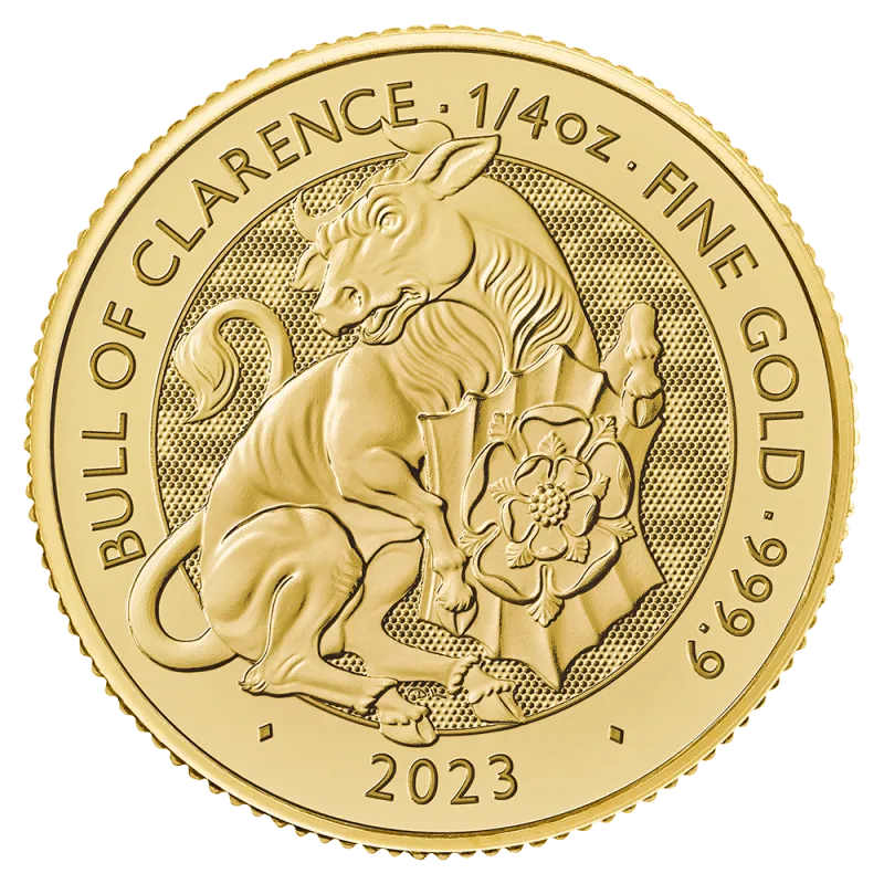 Zlatá investiční mince Bull of Clarence 1/4 Oz | Tudor Beasts | 2023