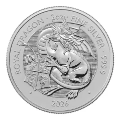 Strieborná investičná minca Royal Dragon 2 Oz | Tudor Beasts | 2026