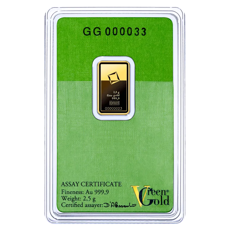 2,5g Gold Bar | Valcambi | Green Gold