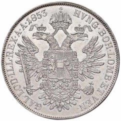 Stříbrná mince 1 tolar Františka Josefa I. | Rakouská ražba | 1854 A