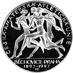 Strieborná minca 200 Kč Založení České amatérské atletické unie | 1997 | Proof