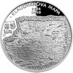 Stříbrná mince 200 Kč Vydání Klaudyánovy mapy – první mapy Čech | 2018 | Proof