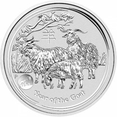 Stříbrná investiční mince Rok Kozy 2 Oz | Lunar II | 2015