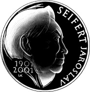 Stříbrná mince 200 Kč Jaroslav Seifert | 2001 | Proof