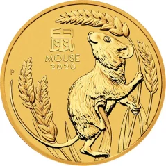 Zlatá investiční mince Rok Myši 2 Oz | Lunar III | 2020