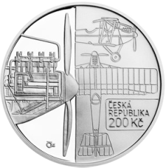 Stříbrná mince 200 Kč Sestrojení prvního letadla české výroby Bohemia B-5 | 2019 | Proof