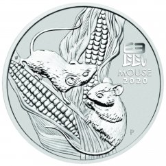 Stříbrná investiční mince Rok Myši 5 Oz | Lunar III | 2020