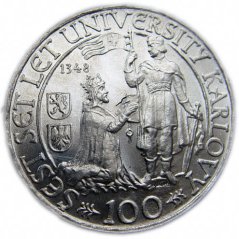 Strieborná minca 100 Kč | 1948 | 600. výročí založení Karlovy univerzity