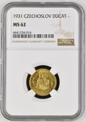 Złota Moneta 1 Dukat Św. Wacław | 1931 | NGC | MS 62