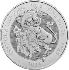 Strieborná investičná minca Seymour Unicorn 10 Oz | Tudor Beasts | 2024