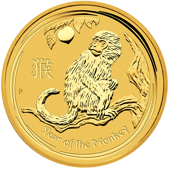 Zlatá investiční mince Rok Opice 1/20 Oz | Lunar II | 2016