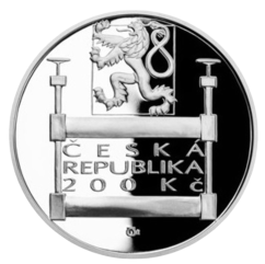 Stříbrná mince 200 Kč 100. výročí čs. združení grafiků Hollar | 2017 | Proof