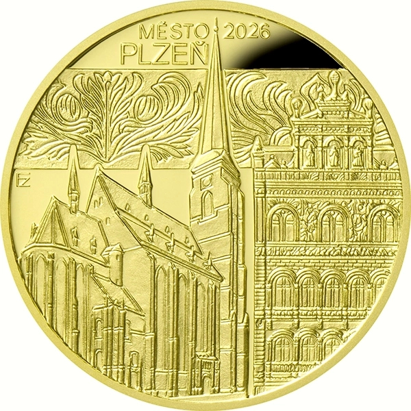 Zlatá mince 5000 Kč Město Plzeň | 2026 | Proof
