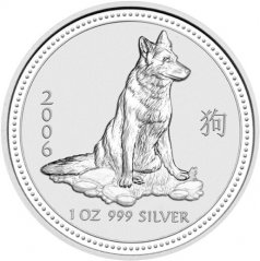 Strieborná investičná minca Rok Psa 10 Oz | Lunar I | 2006