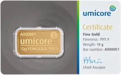 10g investičná zlatá tehlička | Umicore