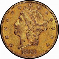 Zlatá mince 20 Dollar American Double Eagle | Liberty Head | 1881
