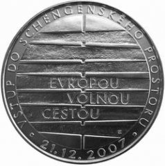 Stříbrná mince 200 Kč Vstup do schengenského prostoru | 2008 | Standard