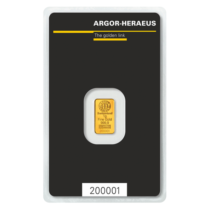 1g investičná zlatá tehlička | Argor-Heraeus