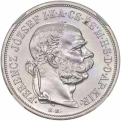 Silver coin 5 Corona Franz-Joseph I. | Hungarian mintage | 1908