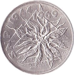 Stříbrná mince 25 Kčs 25 let SNP | 1969 | Proof