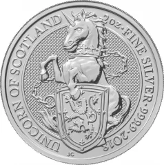 Strieborná investičná minca Unicorn 2 Oz | Queens Beasts | 2018