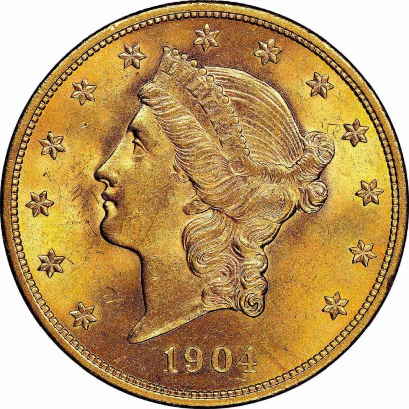 Gold coin 20 Dollar American Double Eagle | Liberty Head | 1904