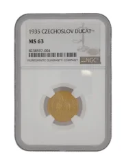 Złota Moneta 1 Dukat Św. Wacław | 1935 | NGC | MS 63