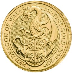 Gold coin Red Dragon 1/4 Oz | Queens Beasts | 2017