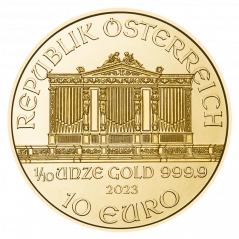 Gold coin Vienna Philharmonic 1/10 oz