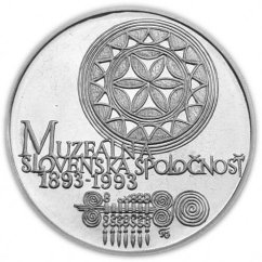 Stříbrná mince 100 Kčs Muzeální společnost | 1993 | Proof