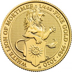 Zlatá investiční mince White Lion 1/4 Oz | Queens Beasts | 2020