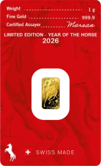 1g Argor-Heraeus | A Ló éve | 2026 | aranylap