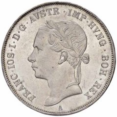 Stříbrná mince 1 tolar Františka Josefa I. | Rakouská ražba | 1852 A | Levá hlava