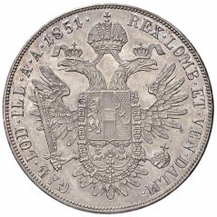 Stříbrná mince 1 tolar Františka Josefa I. | Rakouská ražba | 1854 A | Svatební tolar
