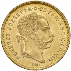 Zlatá mince 4 Zlatník Františka Josefa I. | Uherská ražba | 1878