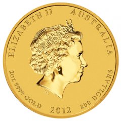 Zlatá investičná minca Rok Draka 2 Oz | Lunar II | 2012