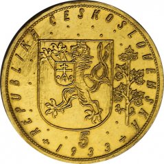 Zlatá mince Svatováclavský 5 Dukát | 1933