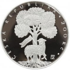 Strieborná minca 200 Kč Založení Jednoty bratrské | 2007 | Proof
