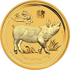 Zlatá investiční mince Rok Vepře 2 Oz | Lunar II | 2019